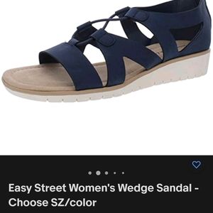 Women's Wedge sandals Sz 8.5 Navy Blue